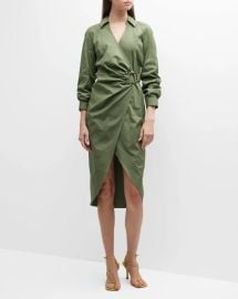 Afton Wrap Midi Dress at Neiman Marcus